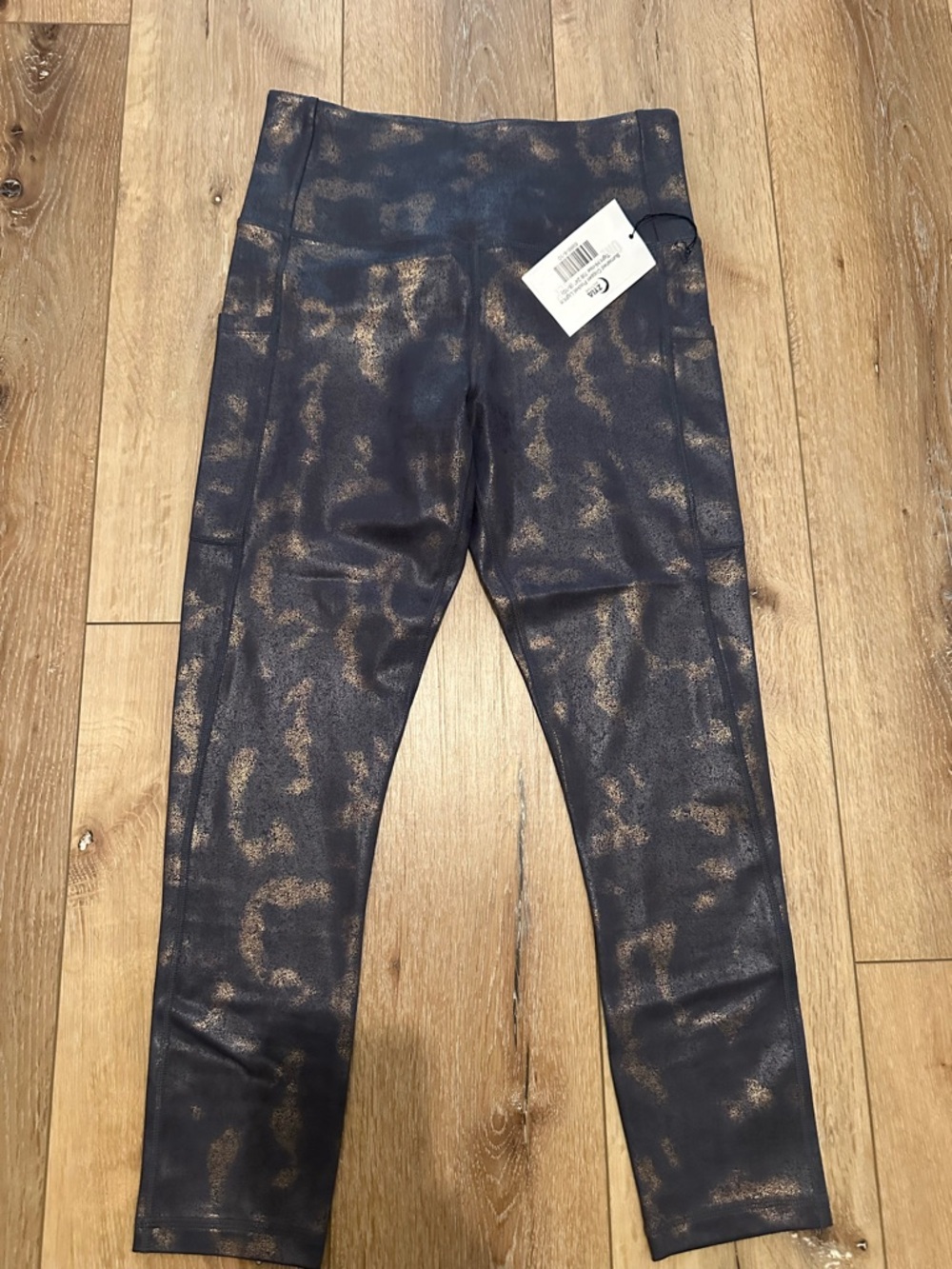 NWT ZYIA Burnished Copper Pocket Light n Tight Hi-rise 7/8 Leggings- Size 8-10